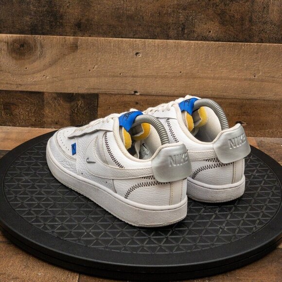 NIKE COURT VISION SE WOMENS ATHLETIC SHOES WHITE LEATHER SNEAKERS SIZE 7.5 - Picture 6 of 9